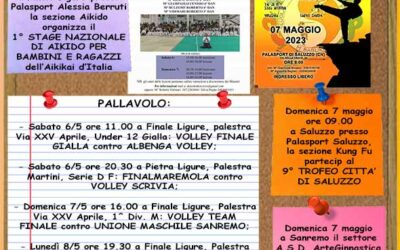 Ecco i numerosi appuntamenti della Polisportiva del Finale, dal 6 al 10 maggio 2023